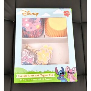 Disney Stitch Cupcake Liners and Toppers Set, 48 Pieces, Party Supplies Baking